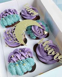See more ideas about cupcake cakes, gold cupcakes, cake decorating. Sweet Treat Cupcake Ideas For Any Celebration Mint And Purple Cupcakes With Gold Details