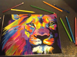 Lion Draw Colors Lion Art Painting
