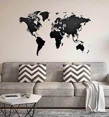 carte murale du monde en bois map