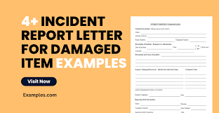 Incident Report Letter For Damaged Item