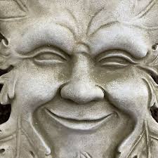 Stone Smiling Greenman Plaque Wiccan