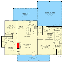 Country House Plan Under 1600 Square