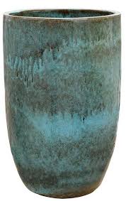 Ceramic Turquoise Round Tall Large