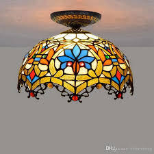 2020 12 Inch Stained Glass Ceiling Lights Baroque Indoor Lighting Glass Bedroom Bathroom Decorative Light Fixtures For Living Room Lamp From Tiffanylamp 101 31 Dhgate Com