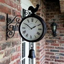 outdoor garden wall station clock