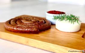 pap and boerewors with tomato relish