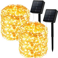 solar string lights outdoor 2 pack