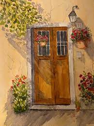 Tuscan Door Watercolor Wall Art Italian