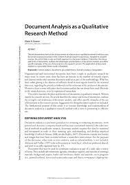 Examples of past research projects. Pdf Document Analysis As A Qualitative Research Method