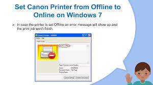 canon printer offline error