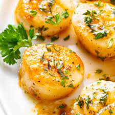 seared scallops with garlic er