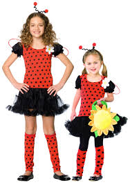 kids polkadot ladybug costume clipart