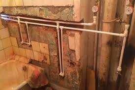 wiring pipes in the bathroom and toilet