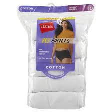 hanes women s cotton white brief size