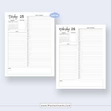 2019 2020 Dated Daily Planner For Unlimited Instant Download Digital Printable Planner Inserts In Pdf Format A4 Letter Size Daily Organizer