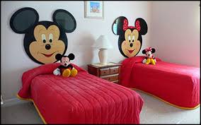 Bold and colourful mickey and minnie themed bedrooms with bedding sets, curtains, wall decor, clocks and stickers. Decorating Theme Bedrooms Maries Manor Donald Duck