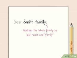 address a letter to a family