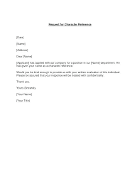 Example Of Professional Character Reference Letter Personal