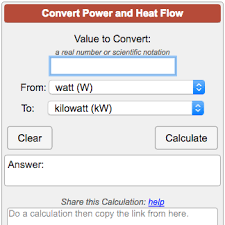 Power And Heat Flow Rate Conversion Calculator