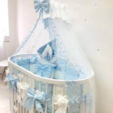 newborn sky blue crib bedding set