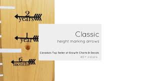 Classic Growth Chart Decal Arrows Height Marking Arrows Canada Nursery Decor Growth Chart Height Markers Growth Chart Decals