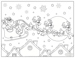 coloring pages free santa sleigh