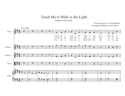 Teach Me To Walk In The Light Quartet With Vocals Piano