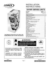 G61mp Gas Furnace Installation Manual