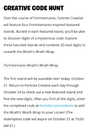 In this ffa map you can only use the deagle and the flintlock pistol. Fortnite Creative News Leaks On Twitter For The Next 4 Days A Fortnitemares Inspired Map Will Be Featured With A Hidden Code Find Part Of The Code In Each