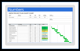 free gantt templates for apple numbers