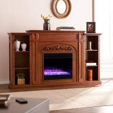 electric fireplace with bookcases