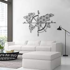 World Map Metal Wall Art Geographical