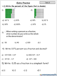 percentage worksheet for grade 6