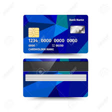 Vector Illustration Of Credit Card Two Sides With Abstract Polygon
