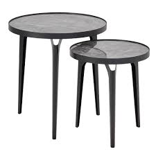 A black coffee table is a great focal point for any living room, no matter the decor. Ernest Set Of Side Tables Grey Marble Ceramic Dwell