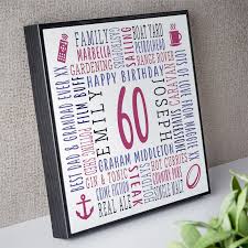 60th birthday personalised gifts for