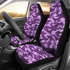 Purple Camouflage Car Seat Covers Pair