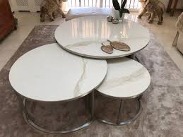 Round Marble Coffee Table Set Of 2