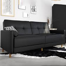 andorra faux leather sofa bed with
