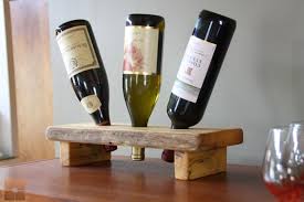 3 Bottle Wine Holder Rustic Wine