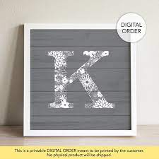 Letter K Wall Decor Letter K Printable