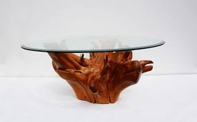 mid century teak tree root coffee table