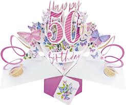 50th birthday card 3d pop up card
