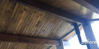 how we sandblast wood ceilings in