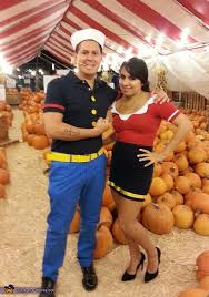 Inspiration & accessories for your diy popeye halloween costume idea #popeye #popeyehalloweencostumes #costume #popeyecostume #popeyecostumes #costumes. Popeye And Olive Oil Diy Couple Halloween Costume