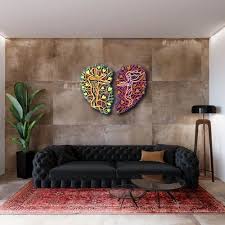 3d Heart Men Women Mandala Art Wall Decor