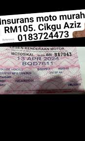 roadtax motosikal murah rm105
