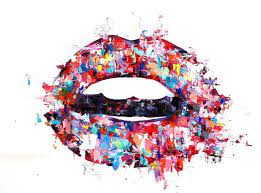 pop art lips painting by dejan