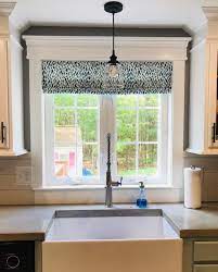 Faux Roman Shade Valance In Lotus Blue
