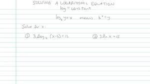Solving A Logarithmic Equation Math